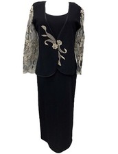 Vintage Size Medium Black & Gold Dress