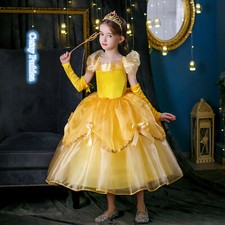 Z-O4-3 Girls Deluxe Belle Princess Beauty  The Beast Book Week Costume  Gloves