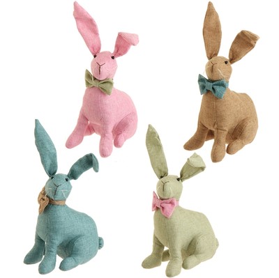 NEW!~RAZ Import~10'' Easter Bunny Rabbit Decor~Primitive/Pink/Green/Blue/Brown