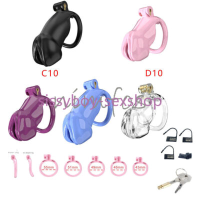2024 Latest Cobra Chastity Cage Male Lock with 5 Arc/Flat Rings Chastity Device