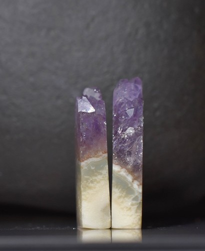 Druzy Amethyst Quartz Agate Cabochon pair Pure Sparkling Stone - Picture 4 of 5