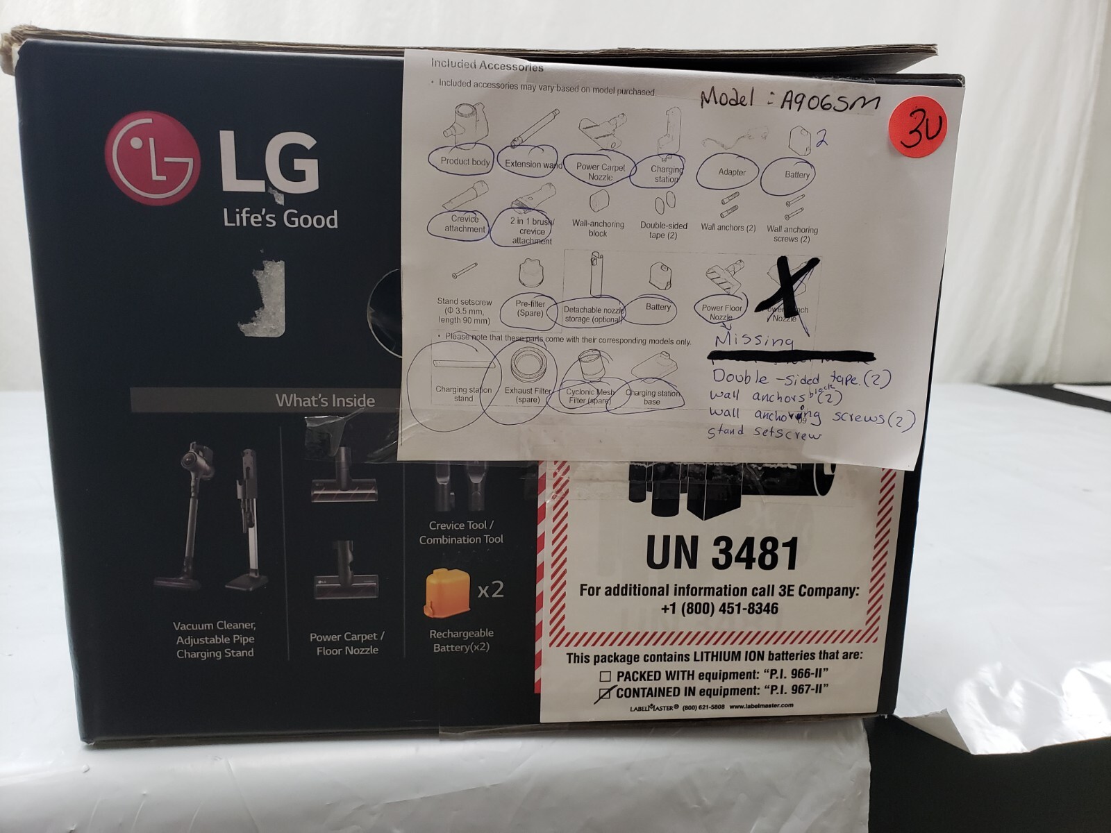 REFURBISHED LG CordZero A9 A906SM Cordless Recharge Stick Vacuum