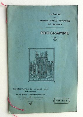 PROGRAMM SAINTES 17 LES ARENES 1929 L'IMPERIA ROCH PAYEN BERTON ALBERT LAMBERT