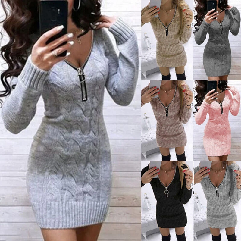 Zip sales jumper dress