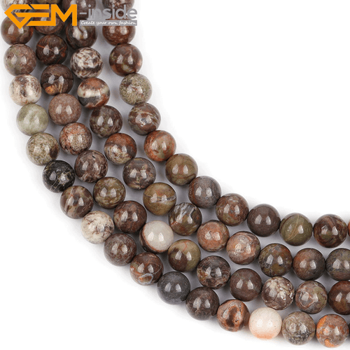 Rain Forest Onyx Agate 15" Strand Brown Natural Beads For Women's Jewellery - Picture 26 of 49