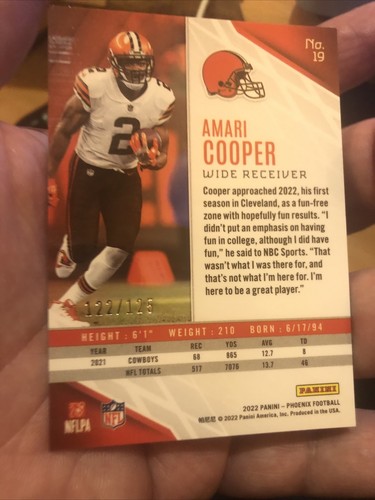 Amari Cooper Cleveland Browns 2022 Panini Phoenix Football #19 /125 - Picture 2 of 6