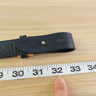 Gold Buckle Waist Belt Women MEDIUM 32 Preppy Navy Dress Solid‎ VINTAGE Gold Buckle Waist Belt Women MEDIUM 32 Preppy Navy Dress  main image 2