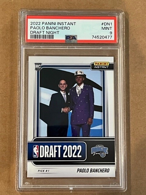 2022 Panini Instant PAOLO BANCHERO Draft Night #DN1 PSA 9 Orlando Magic