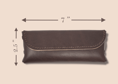 Leather Glasses Case Eyeglass Case Sunglass Case Genuine Leather Slim Glasses - Picture 5 of 9