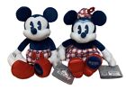 New ListingDisney American Original Mickey & Minnie Mouse 11” Inch Plush Toy Red White Blue