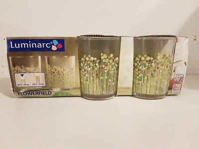 Luminarc Flowerfeild Becher 30cl/10oz Trinkgeschirr Glaswaren 3er Pack