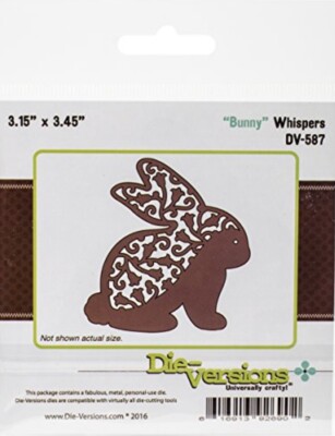 Die-Versions Whispers Die-Bunny 3.15''X3.45'' - NEW!  Ships FREE!