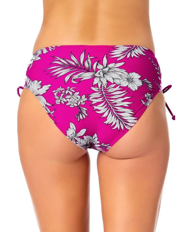 California Waves Juniors Medium Floral High Waisted Side Tie Bikini Bottoms 1580 - Image 2 of 4