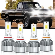 For GMC K2500 1988-2000 4x LED Headlight Bulbs High Low Beam Kit 6000K White