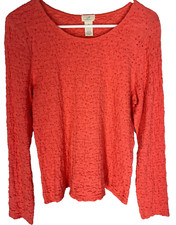 J. JILL Shirt Size Medium Pink Stretch Textured Spring Summer Lightweight Top