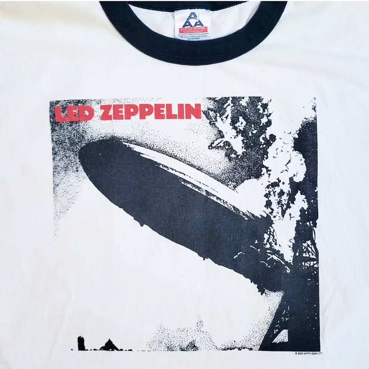 Vtg 2003 LED ZEPPELIN Blimp Tshirt Myth Gem Ltd Rock and Roll