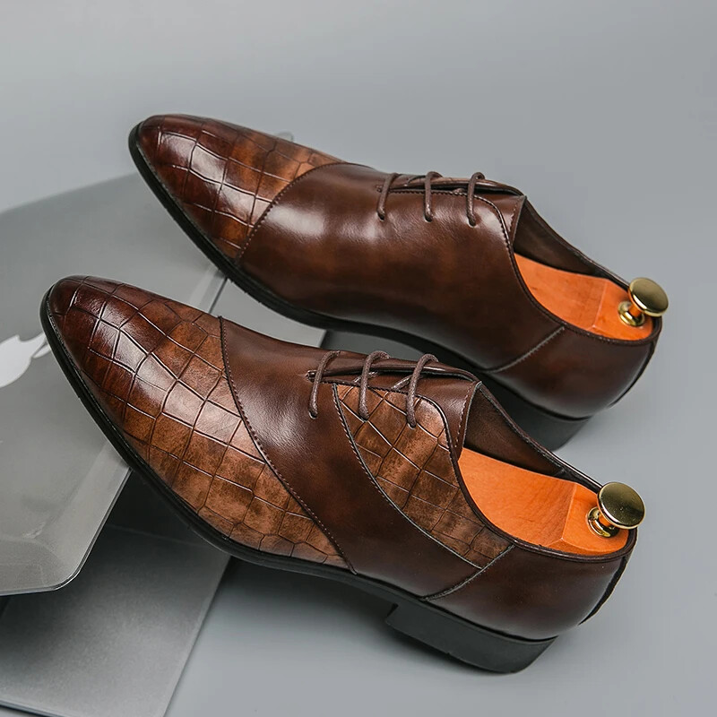 SAOLA Scarpe Oxford nere da uomo stringate a punta business formali marroni scarpe da sposa