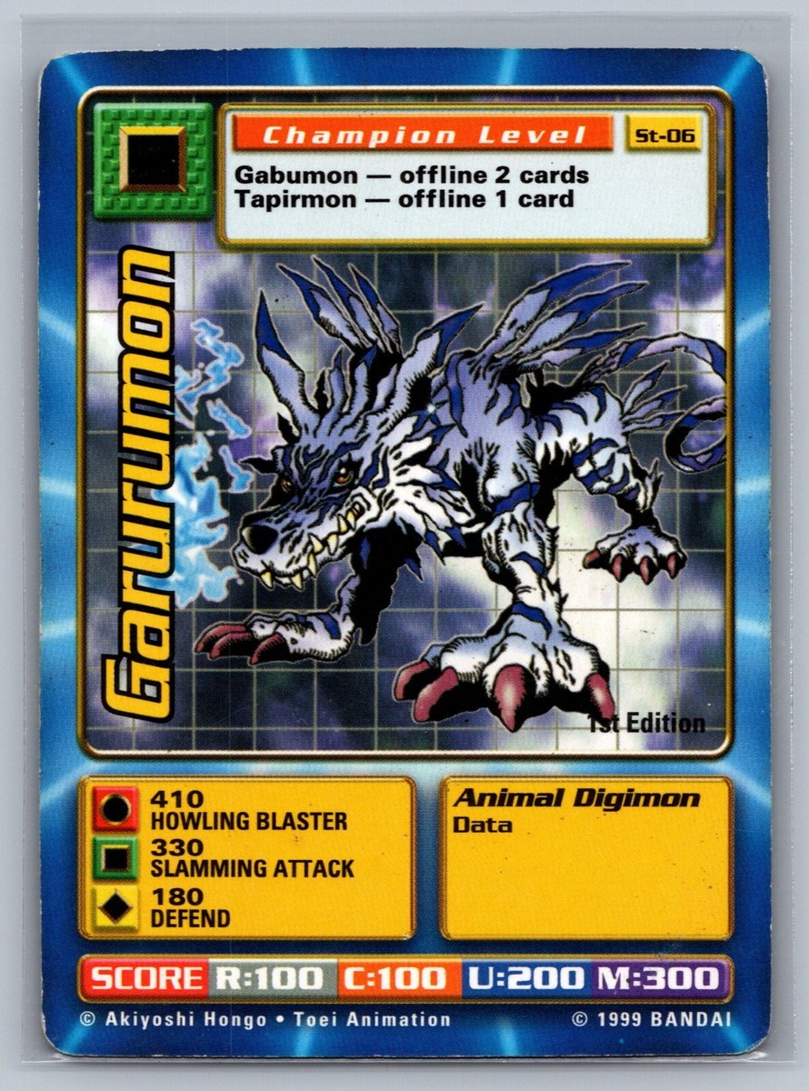 Digimon CCG Garurumon #ST-06 1st Edition Card USED READ TCG Digimon CCG Garurumon #ST-06 1st Edition Card USED READ TCG