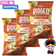 H‑E‑B Ridged Potato Chips – Loaded Baked Potato 9 oz (3 Bags)
