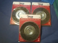 QTY 3 6" Weiler Vortec Pro Wire Wheels X2 Fine 36002 X1 Coarse 36003