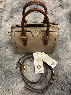 Tory Burch T-MONOGRAM PERFORATED PETITE BARREL BAG