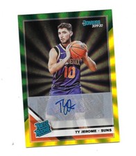 2019-2020 Donruss Rated Rookie Auto Lazer Gold Green Ty Jerome Phoenix Suns #222