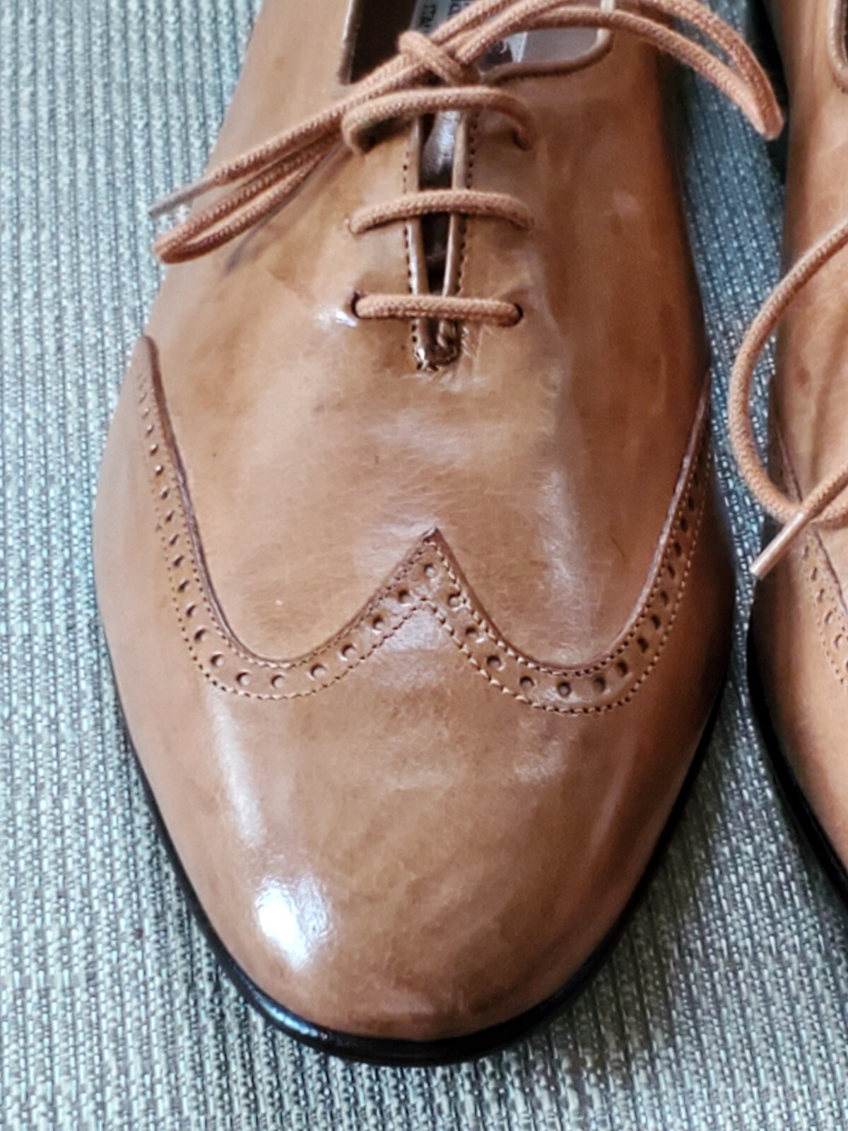 SAOLA NUOVO! Stanley Blacker 5254 Tan Fatto a mano Oxford Scarpe da abito 10 5 M $595