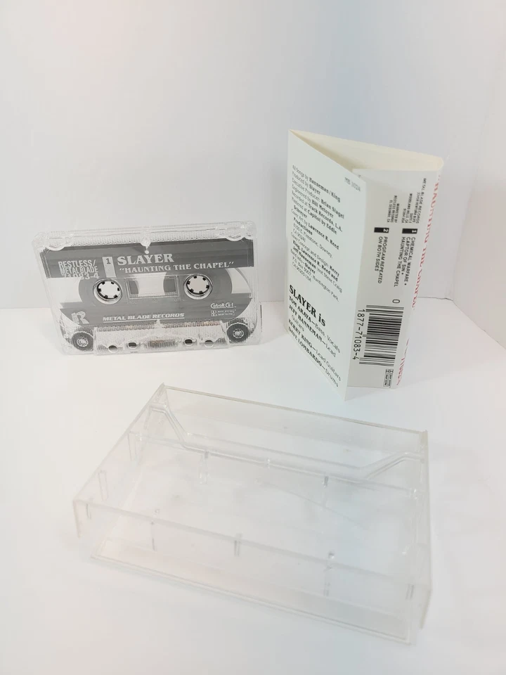 Slayer Haunting the Chapel Cassette Tape Restless Records 1987 Tested Promo Foto 2 de 3