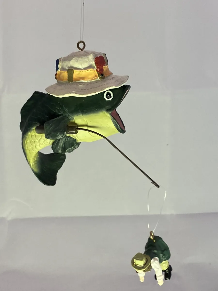 Christmas ornament fishing theme “Fish Catching Man” 😆