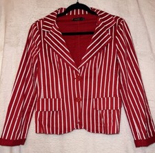 Modo Casual Wear Uk12 Red And White Striped Vintage Style Circus Master Jacket