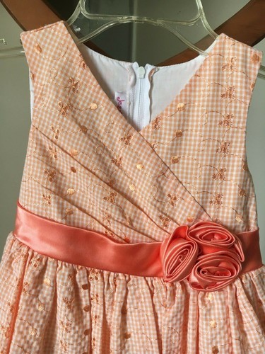 New Great For Easter Jessica Ann little girls coral eyelet dress size 5 - Picture 2 of 4