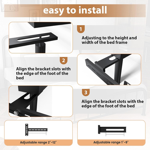 Adjustable Bed Headboard Brackets,Universal Headboard Brackets for Adjustable Be - Picture 6 of 7