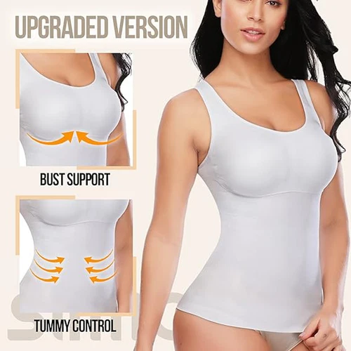 Women Cami Shaper with Built in Bra Tummy Control Sleevess Tank Top Shapewear - Picture 5 of 20