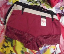 3 PRIMA VALENTINA 847022X PLUS BURG SEAMLESS LACE LEGS BOYSHORT PANTIES 1X