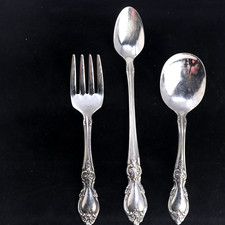 Vintage Community Oneida Stainless Baby Fork and 2 Spoons Floral Design