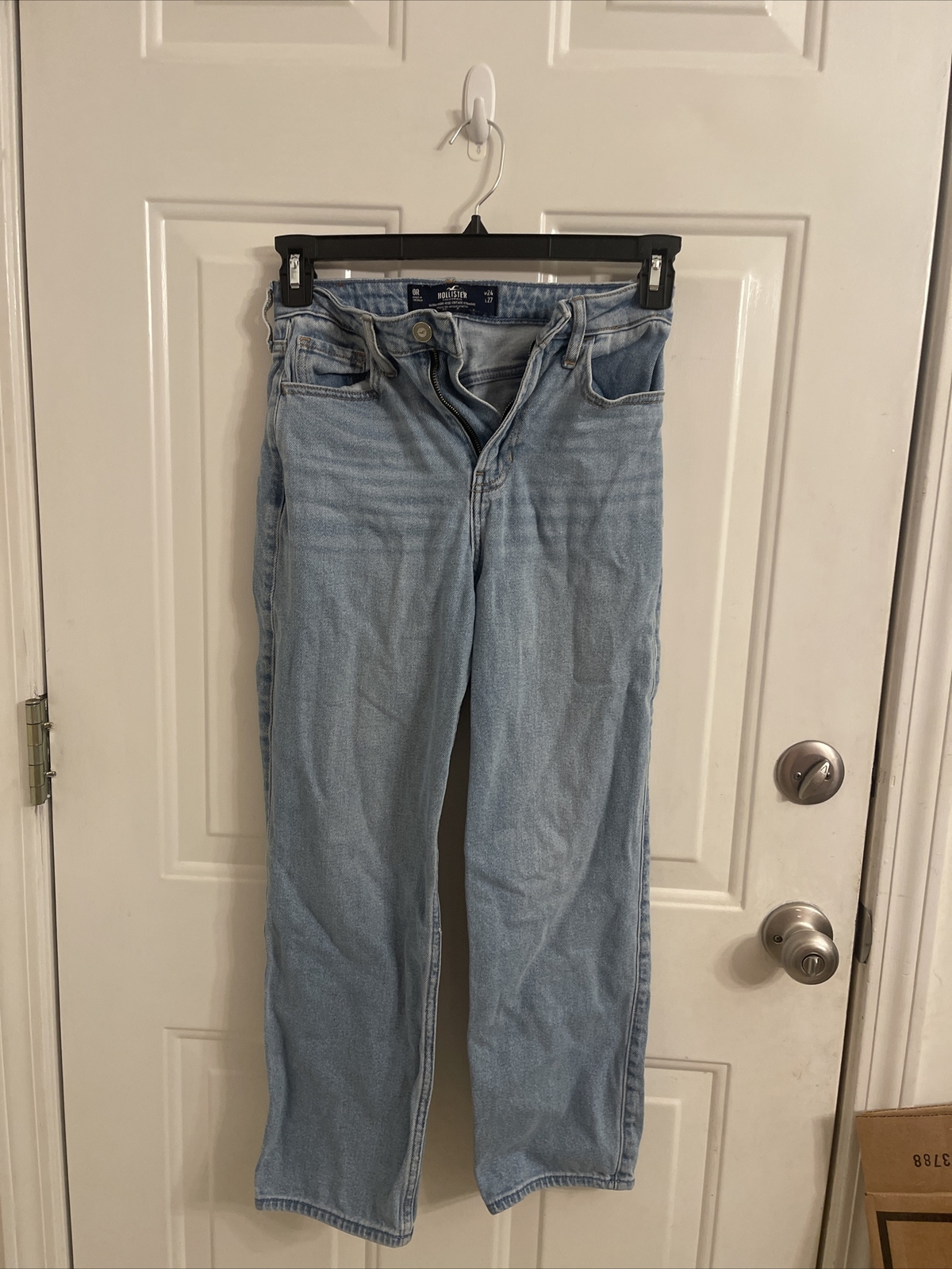 Hollister Womens Ultra High Rise Distressed Stone Wash Blue Jeans W24 L27