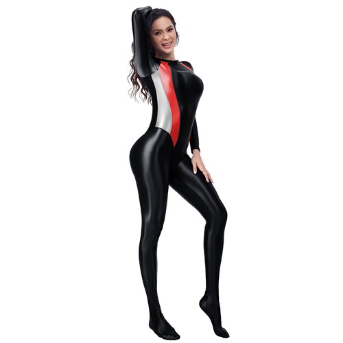 AMORESY Damen Oil Glitter Einteiler Overalls Yoga Pilates Catsuit Sports Romper - Bild 9 von 28