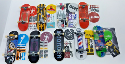 Tech Deck Lot of 9 Fingerboards Skateboards Open Box Stickers Cards