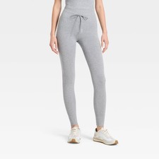 Women's High-Rise Tie Seamless Leggings - JoyLab Heathered Gray M