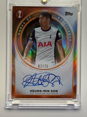 2025-26 Topps UCC Flagship Heung Min Son Marks of Excellence /25 On Card Auto