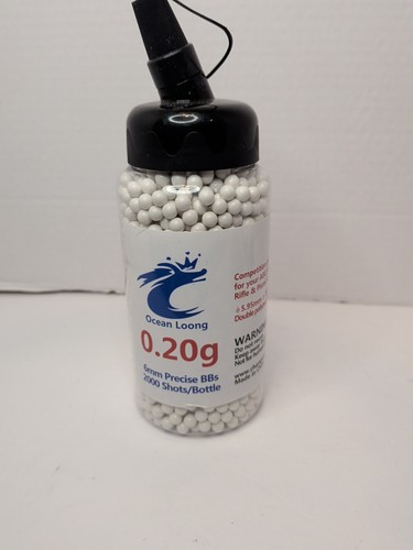 BBS 0.20g 6mm 2000 Rounds with an resealable Plastic Bottle. Compatible with AEG