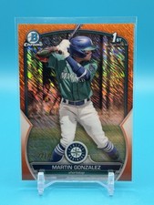 2023 Bowman Chrome Martin Gonzalez Orange Shimmer /25 Mariners 1st Bowman BCP-28