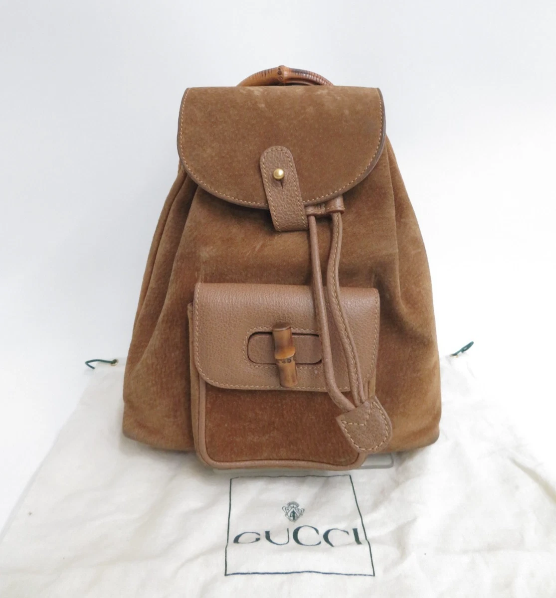 Gucci Bamboo Suede Exterior Backpack Bags & Handbags for Women for