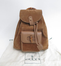 Autentica borsa zaino Gucci in pelle scamosciata di bambù #48187