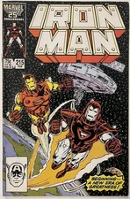 Iron Man #215 Marvel Comics 1987 Direct Edition F/VF Sleeve & Board