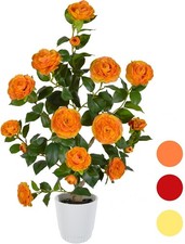 Artificial Camellia Tree 3ft, Fake Plant in White Pot, Faux Camellia Silk Flo...
