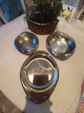 3.Stück AMC Classic 18/10 Edelstahl Servierschalen Servierplatten rund
