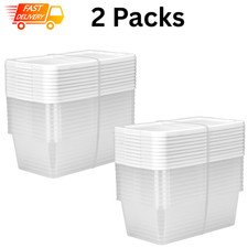 Sterilite Set of 10 6 Qt Clear Snap-On Lid St...
