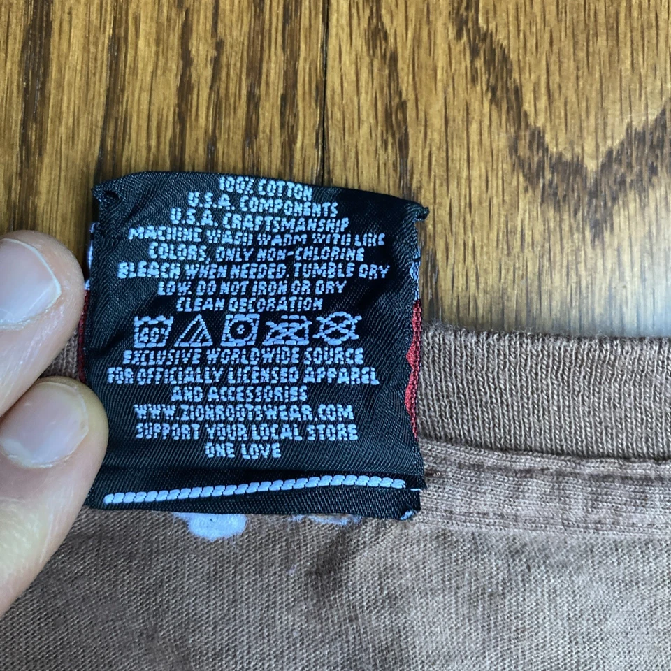 Vintage 2000s Zion Rootswear Rasta Lion Graphic Brown T-Shirt Size XL Jamaica - Image 3 of 4