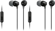 LOT OF 2 - Sony MDREX14AP Headset Ear Bud Headphones MDR-EX14AP Black, NEW
